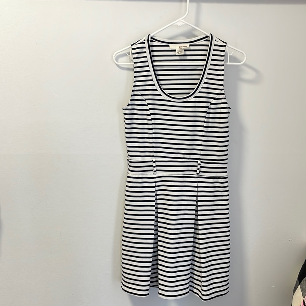 Womens Sans Souci white and navy striped dress size medium